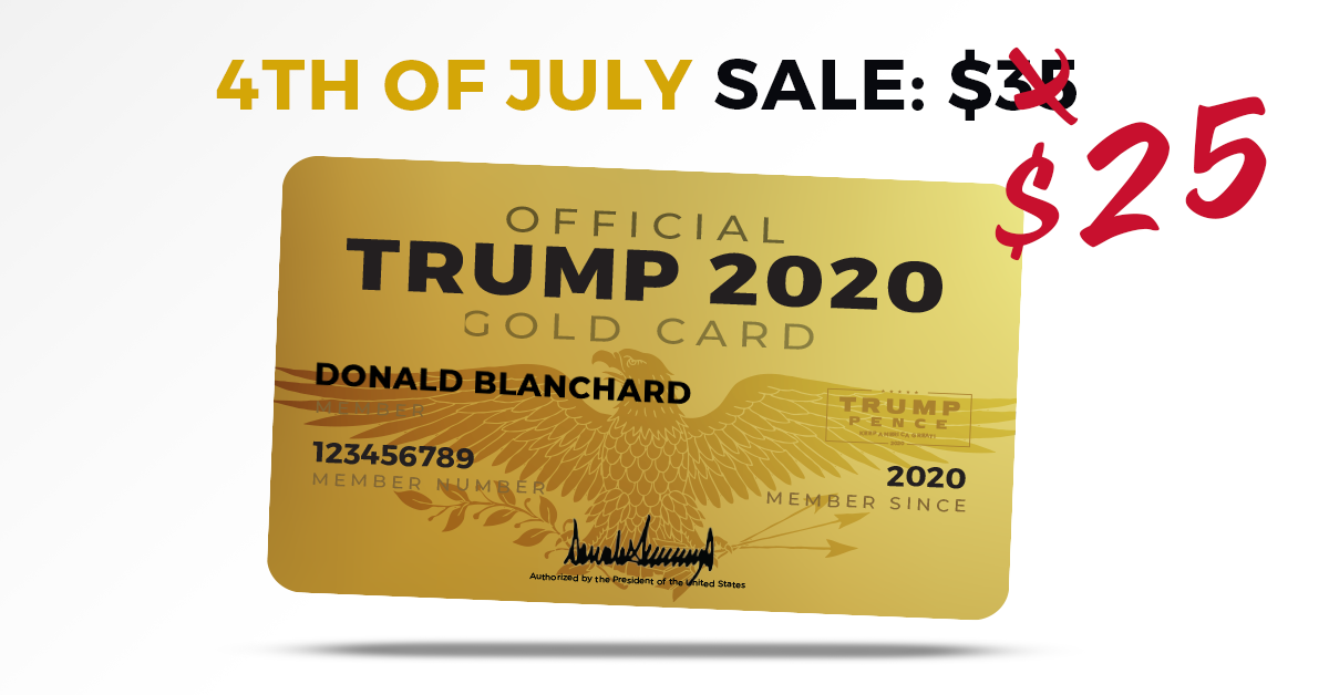 Official Trump 2020 Gold Card