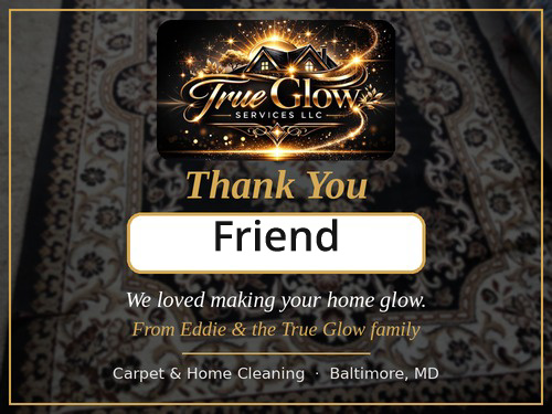 Thank you card from True Glow