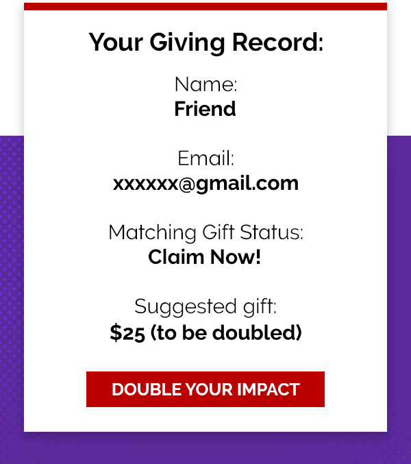 A graphic showing your giving record