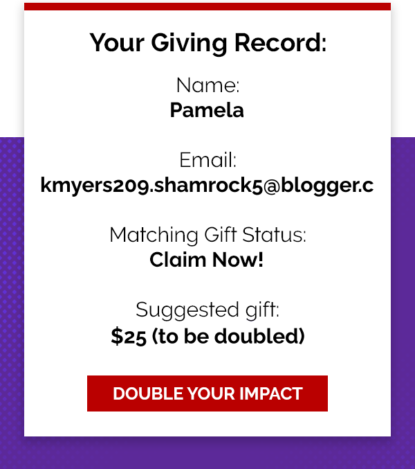 A graphic showing your giving record