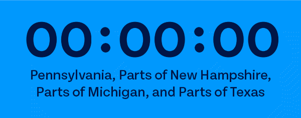 Key State Poll Closure Countdown - Pennsylvania, Parts of New Hampshire, Parts of Michigan, and Parts of Texas