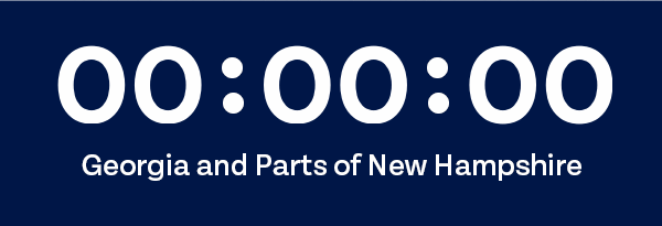 Key State Poll Closure Countdown - Georgia and Parts of New Hampshire