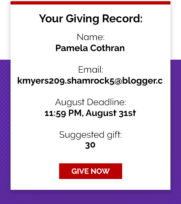 Your supporter giving record