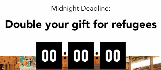 Midnight Deadline: Double your gift for refugees